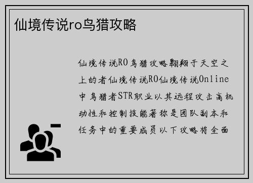 仙境传说ro鸟猎攻略